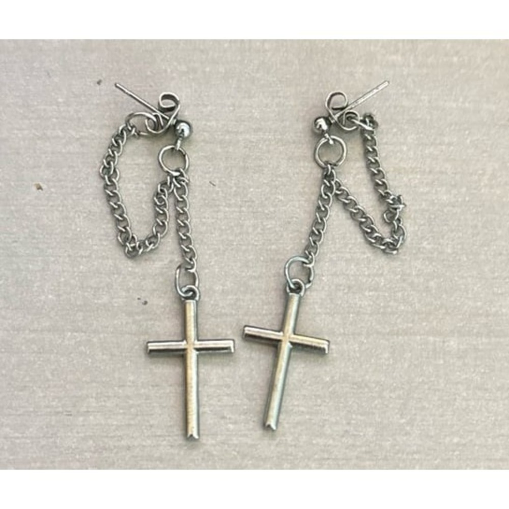 Unique Minimalist Punk 925 Sterling Silver Hypoallergenic‎ Chain Ball Studs